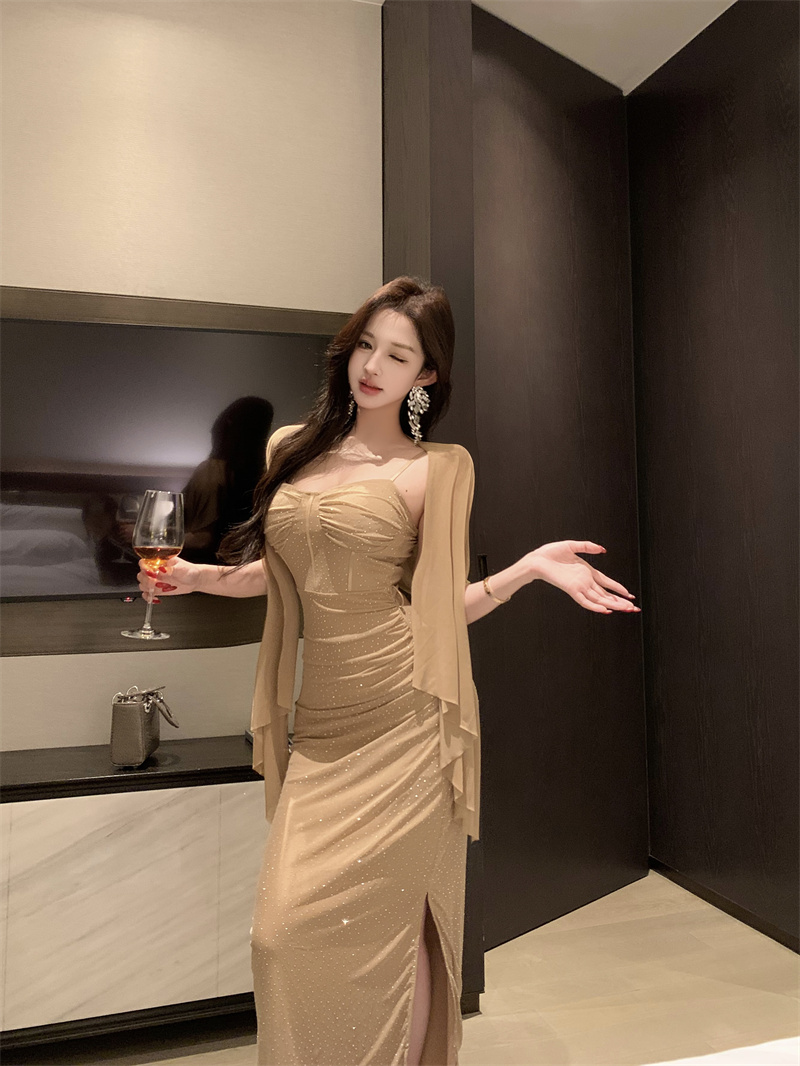 Sexy Mesh Spliced Cami Bodycon Dress for Women - Image 2