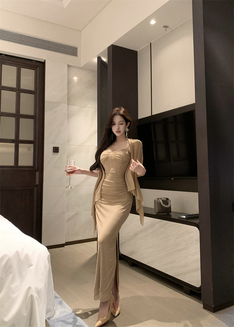 Sexy Mesh Spliced Cami Bodycon Dress for Women - Image 3