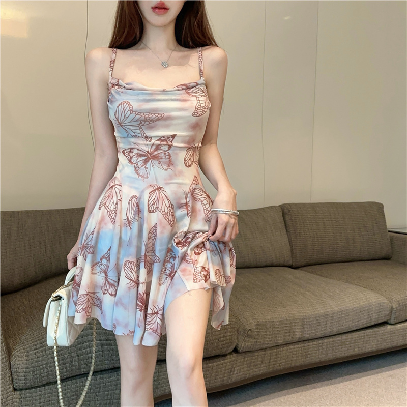 Butterfly Print Cami Dress Summer A-Line - Image 2
