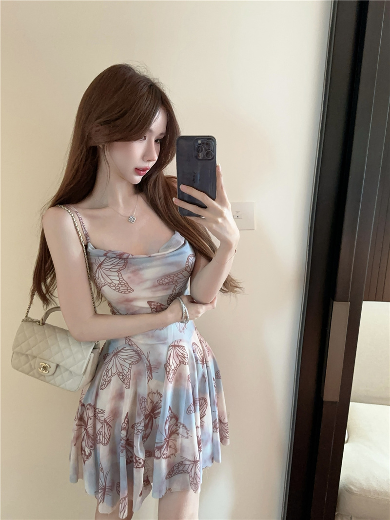 Butterfly Print Cami Dress Summer A-Line - Image 3