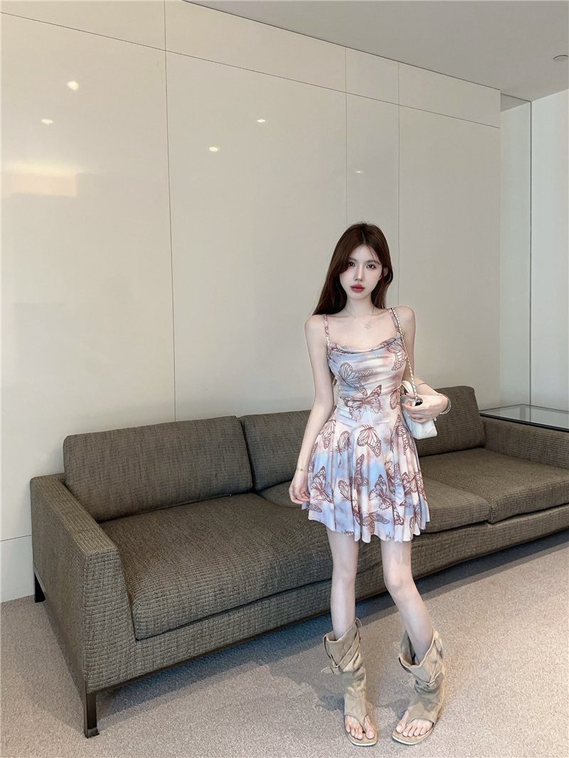 Butterfly Print Cami Dress Summer A-Line - Image 4