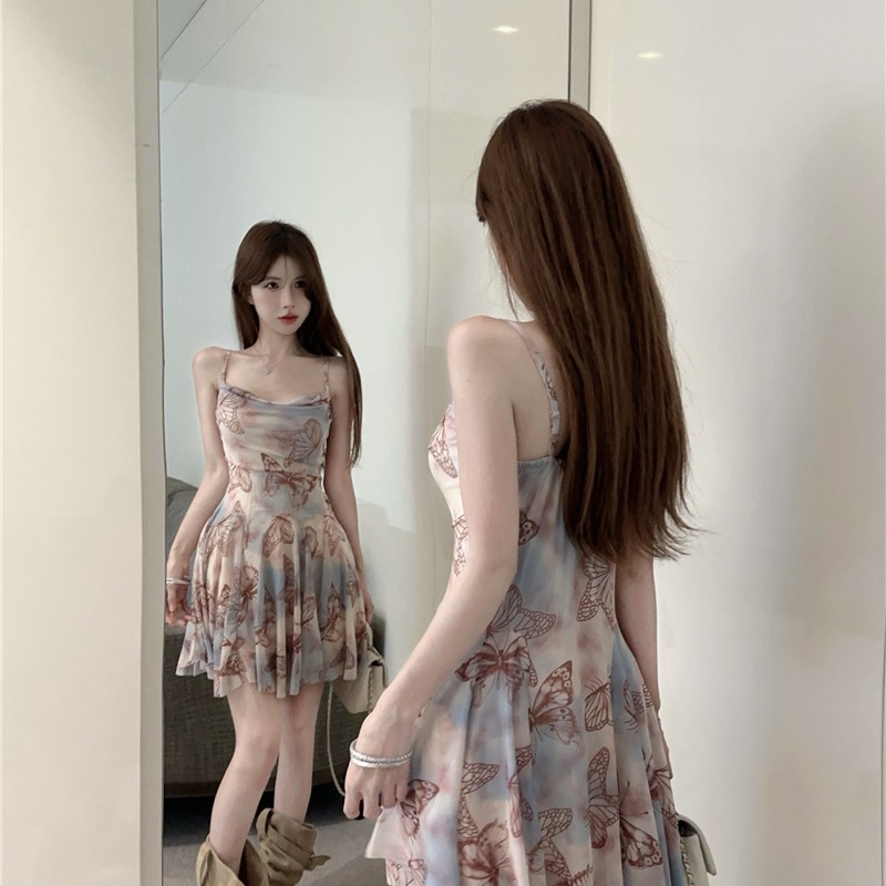 Butterfly Print Cami Dress Summer A-Line - Image 5