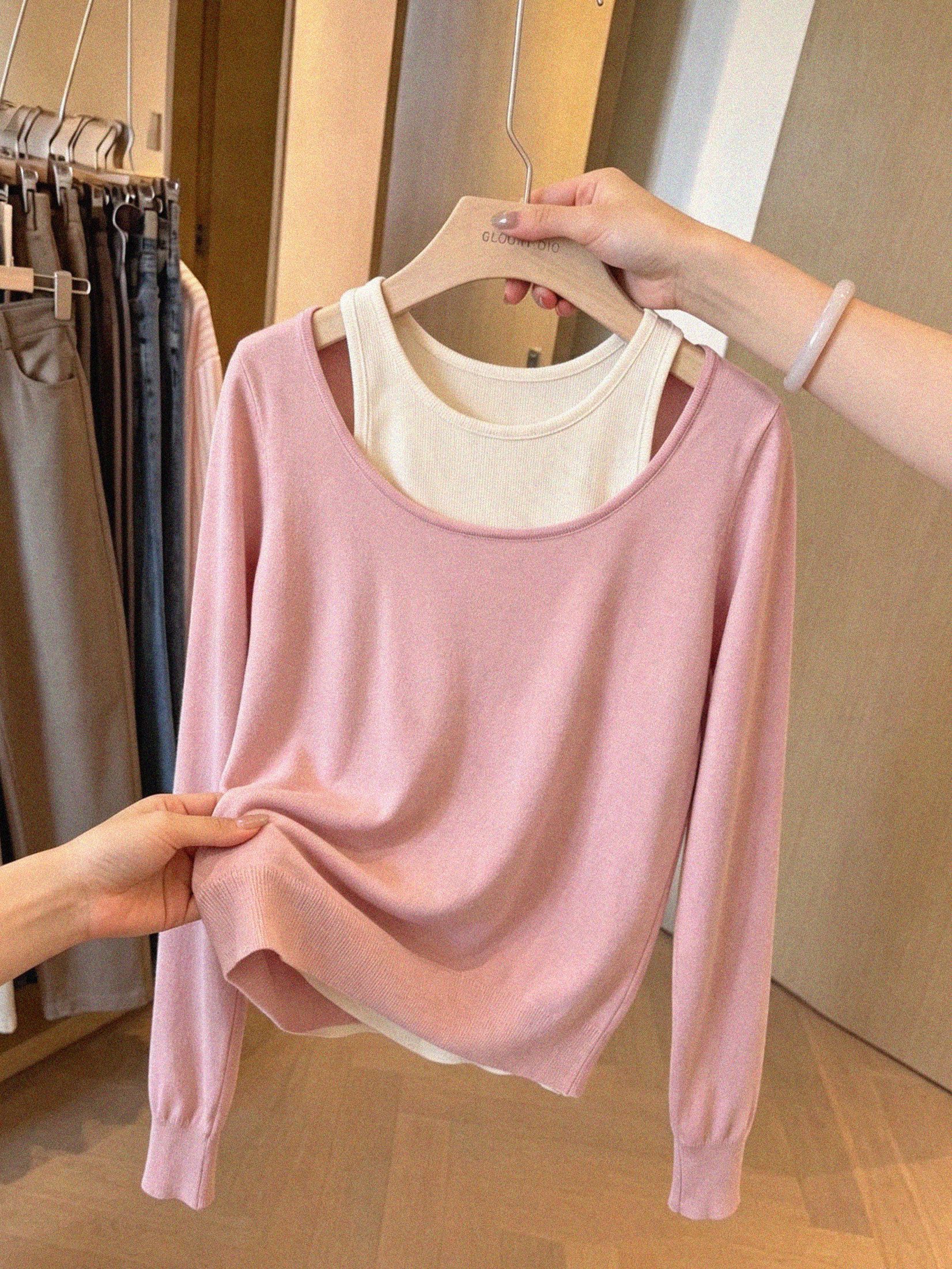 Women's Two-Piece Long-Sleeve T-Shirt 2026 New Fall Fashion Elegant Top - Image 3