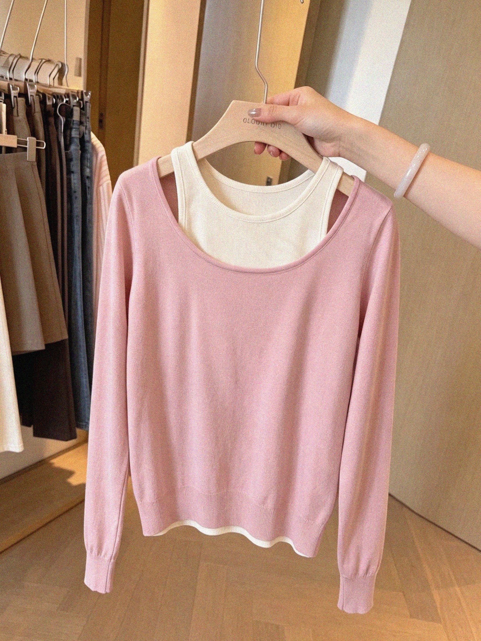 Women's Two-Piece Long-Sleeve T-Shirt 2026 New Fall Fashion Elegant Top - Image 2