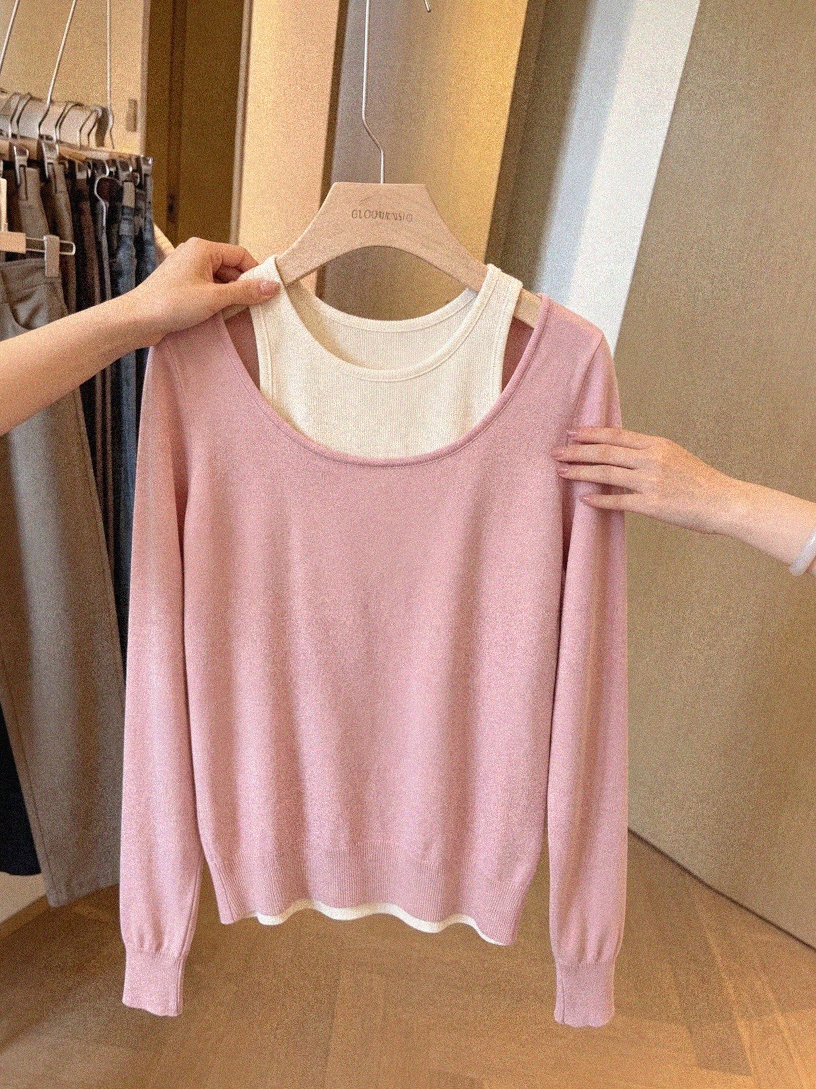 Women's Two-Piece Long-Sleeve T-Shirt 2026 New Fall Fashion Elegant Top - Image 4