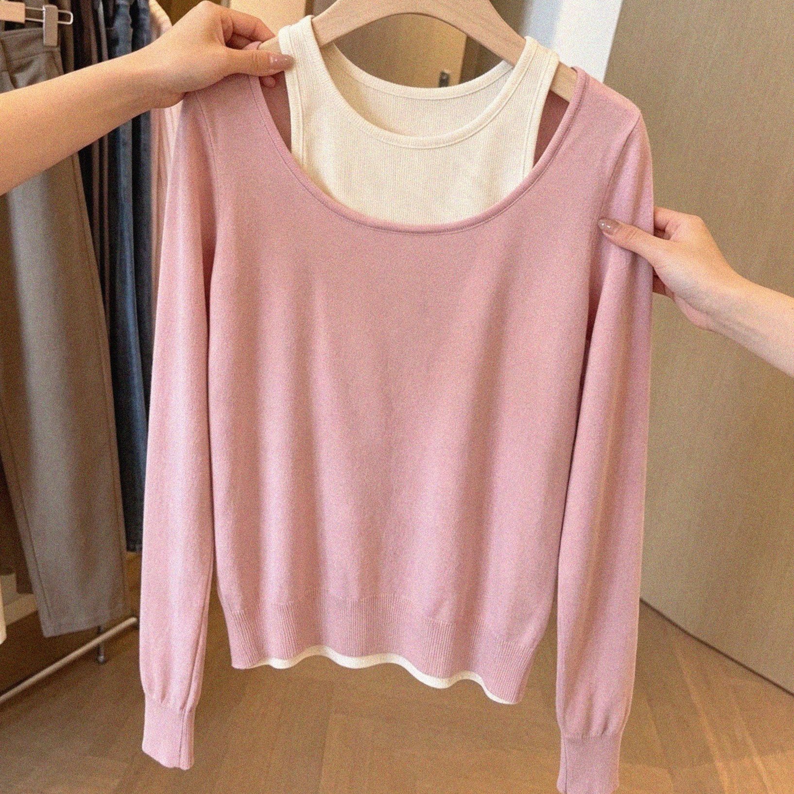 Women's Two-Piece Long-Sleeve T-Shirt 2026 New Fall Fashion Elegant Top - Image 5
